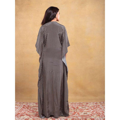 Vama Asher Black Butti Kaftan Dress