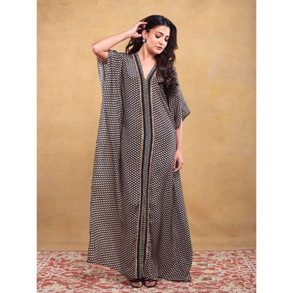 Vama Asher Black Butti Kaftan Dress