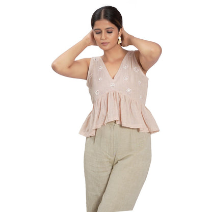 Vana Ethnics Sustainable Pink Cotton Top