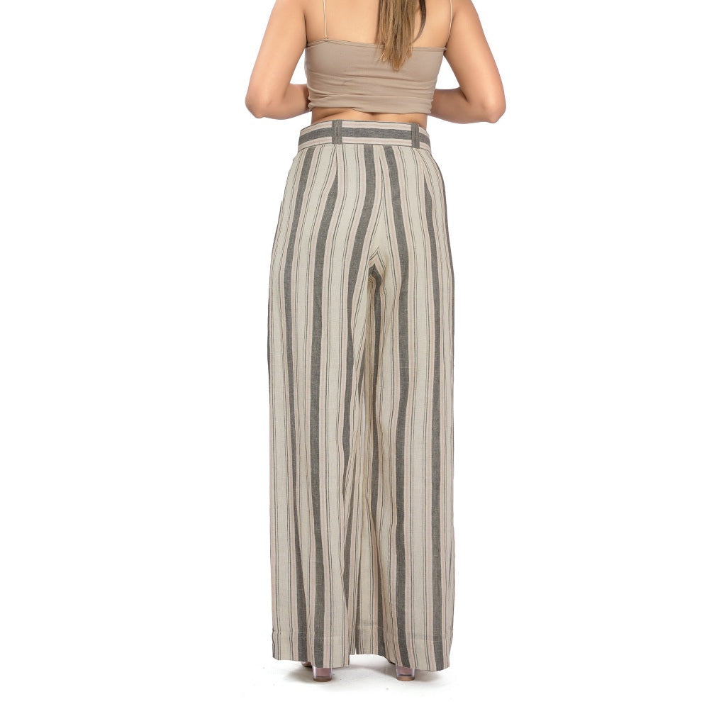 Vana Ethnics Sustainable Grey Striped Pant
