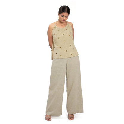 Vana Ethnics Sustainable Beige Cotton Top