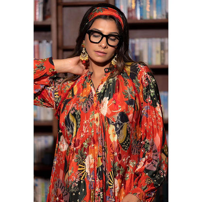 Vana Ethnics Orange Printed Co-Ord (Set of 2)