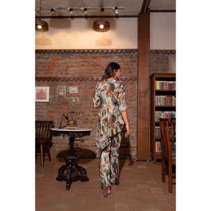 Vana Ethnics Ash Grey Printed Co-Ord (Set of 2)