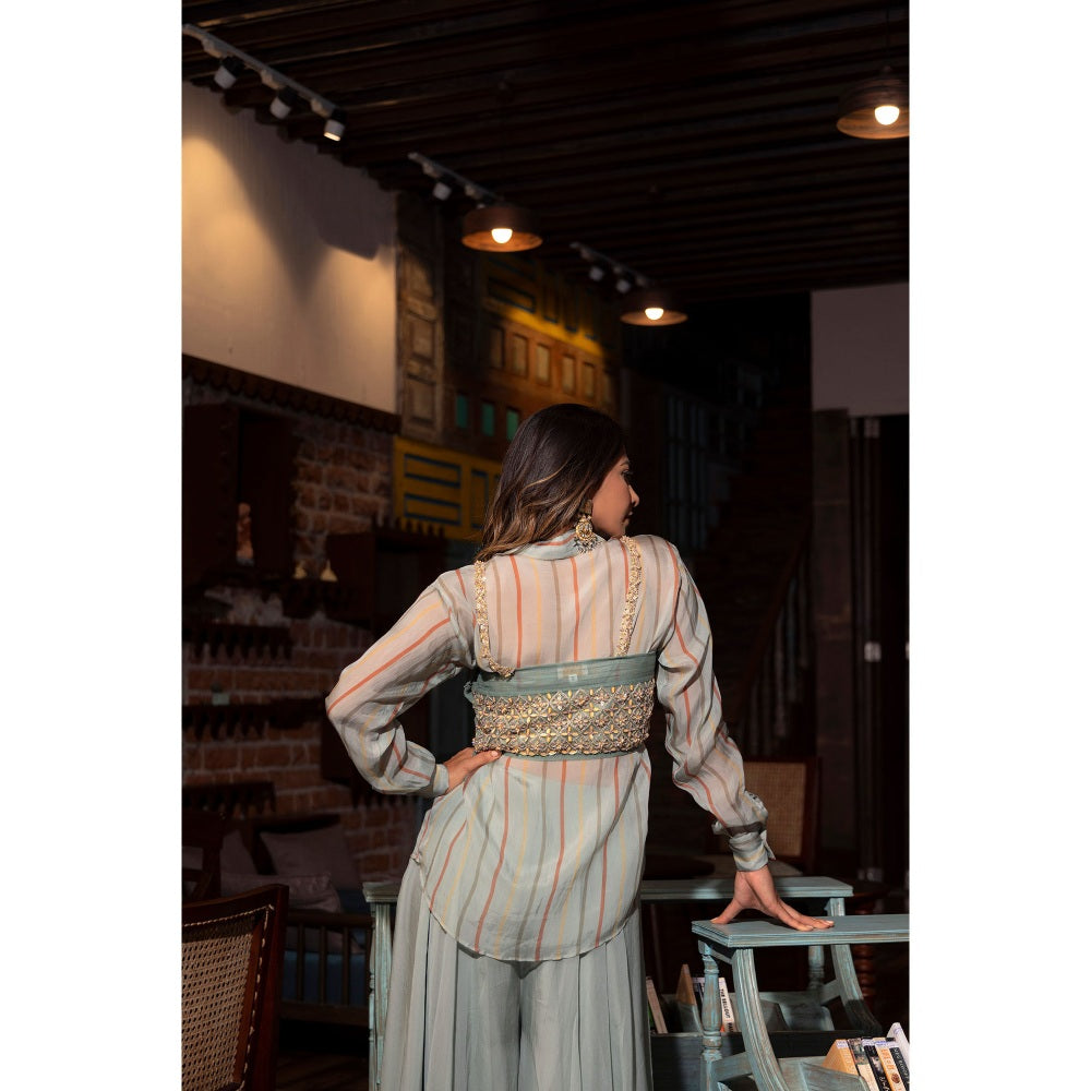 Vana Ethnics Ash Grey Cocktail Co-Ord (Set of 3)