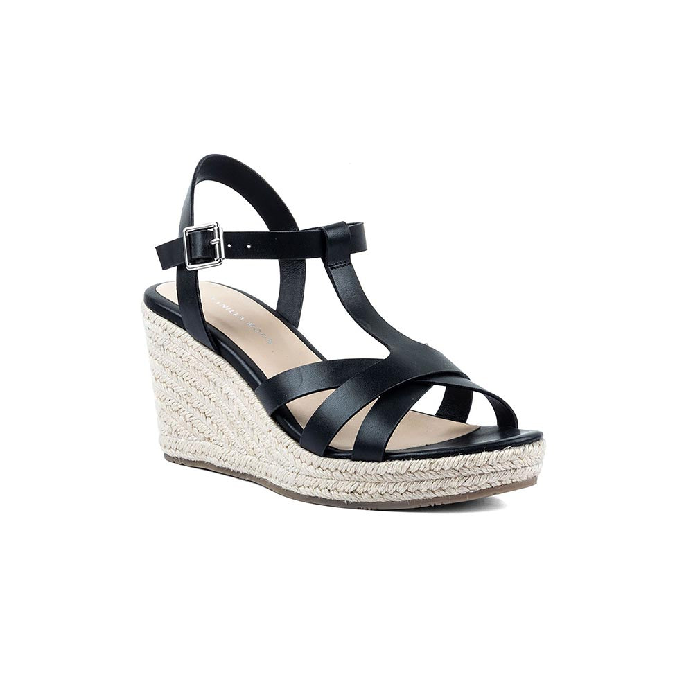 Vanilla Moon Black Espadrille Wedges
