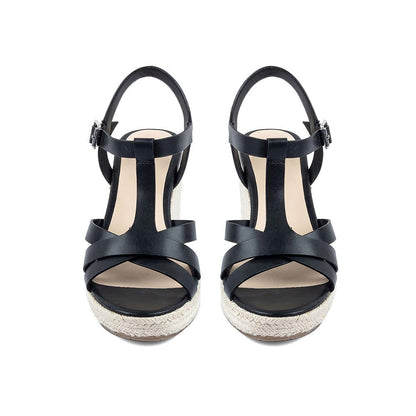 Vanilla Moon Black Espadrille Wedges