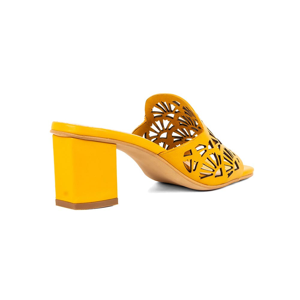 Vanilla Moon Patterned Yellow Heels