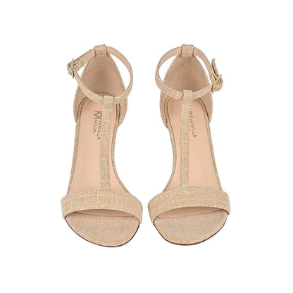 Vanilla Moon Heels Gold Embellished Sequined