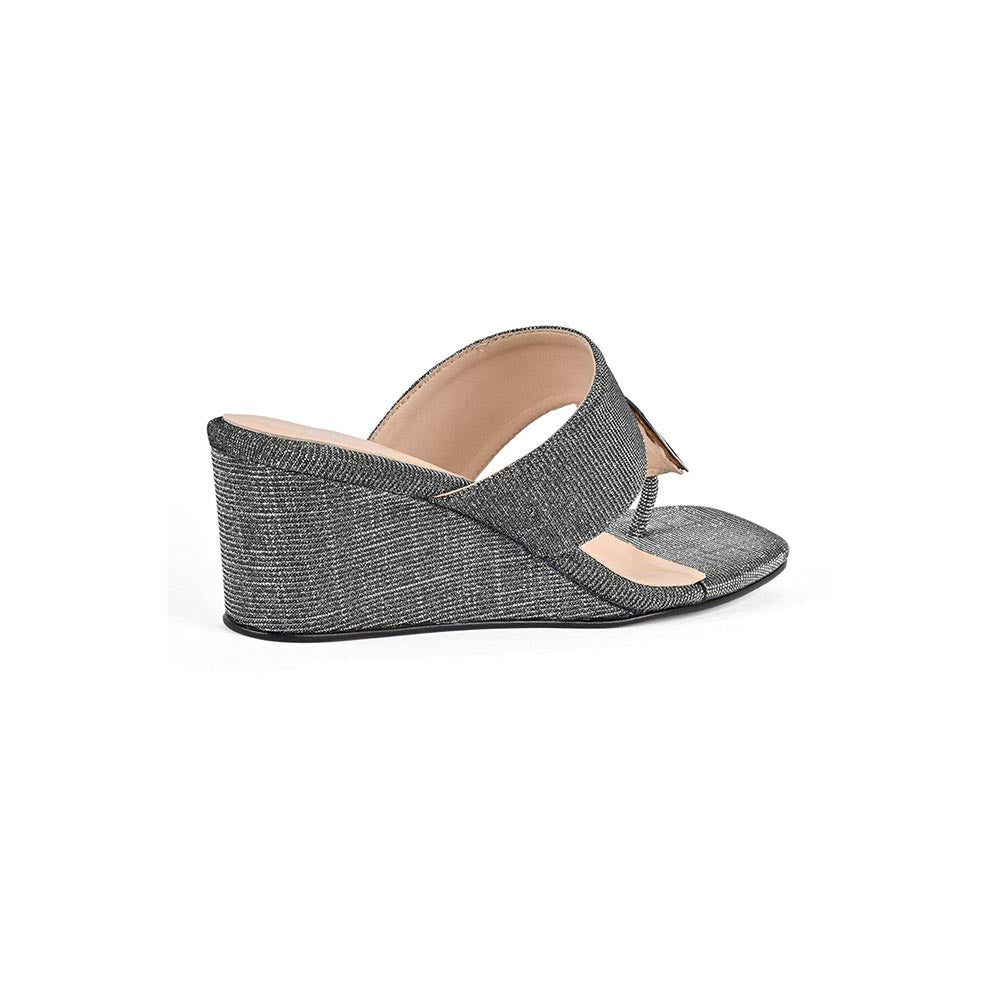 Vanilla Moon Heels Pewter Embellished Sequined