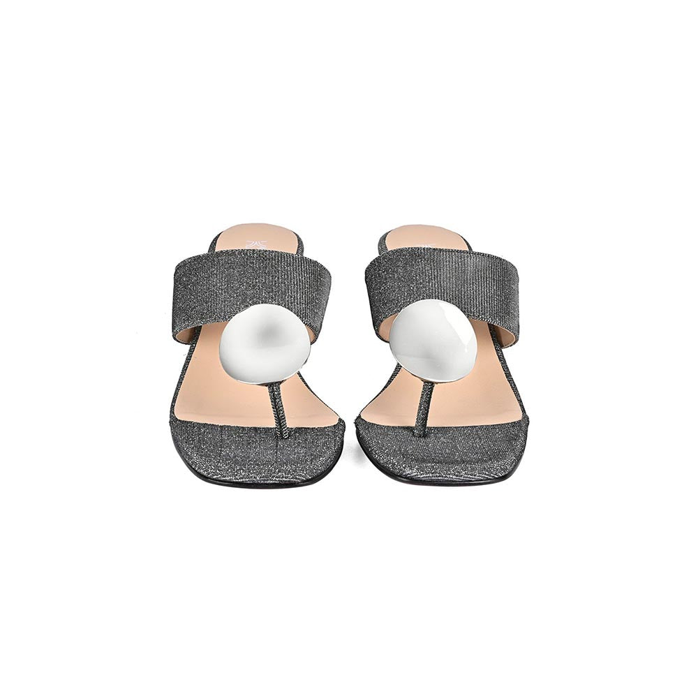 Vanilla Moon Heels Pewter Embellished Sequined