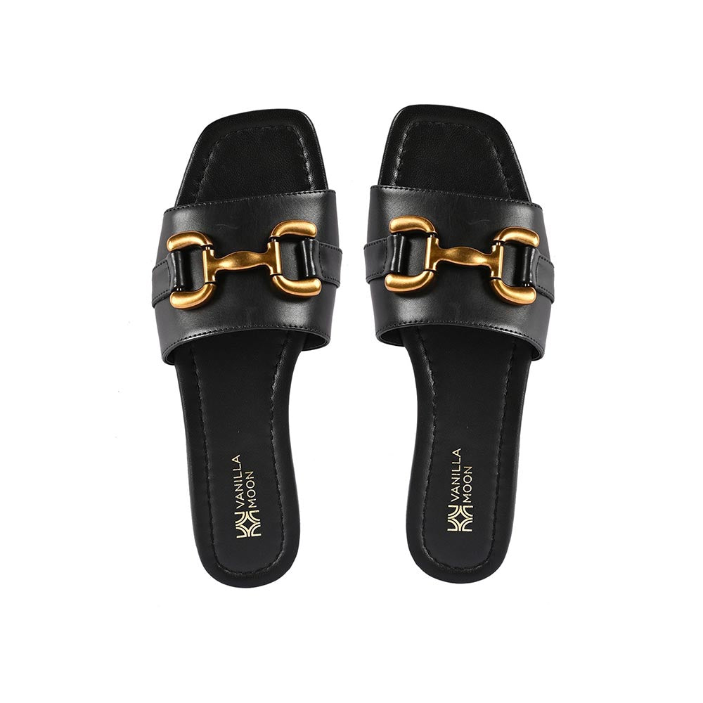 Vanilla Moon Black Solid Flats