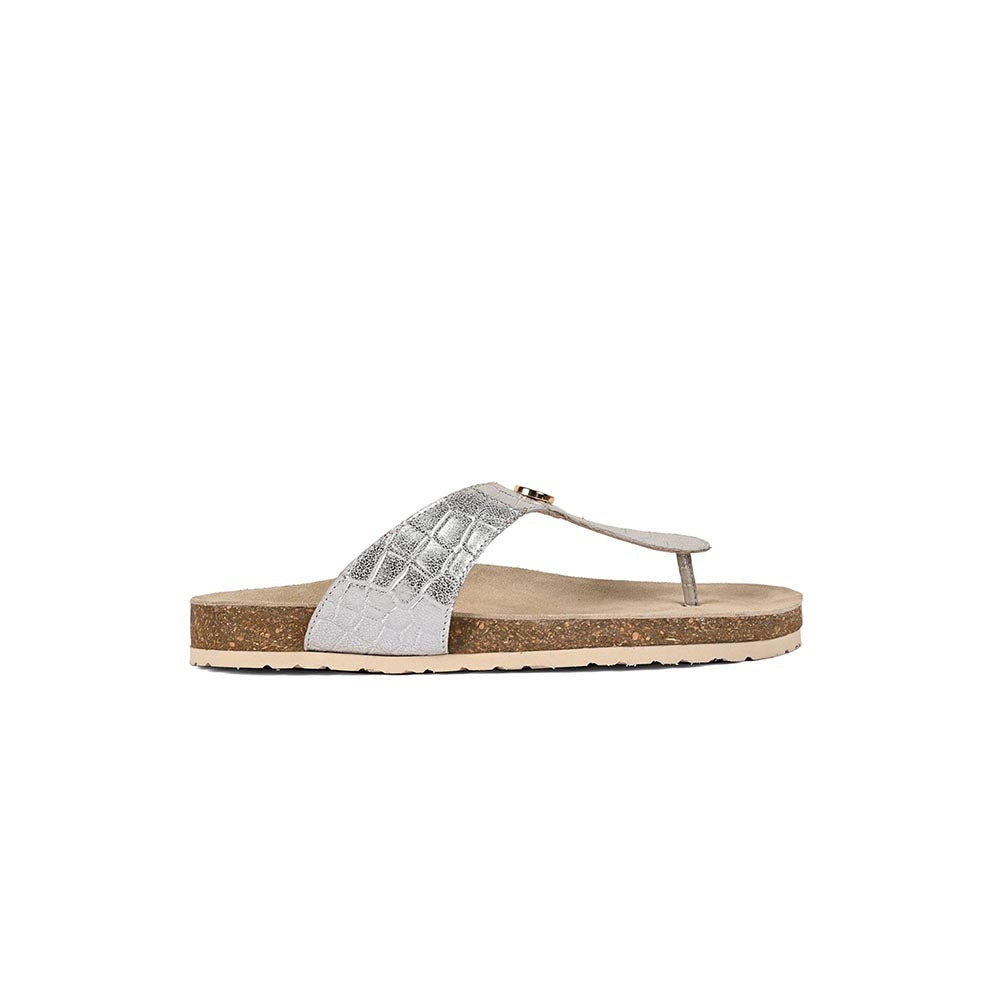 Vanilla Moon Silver Textured Flats