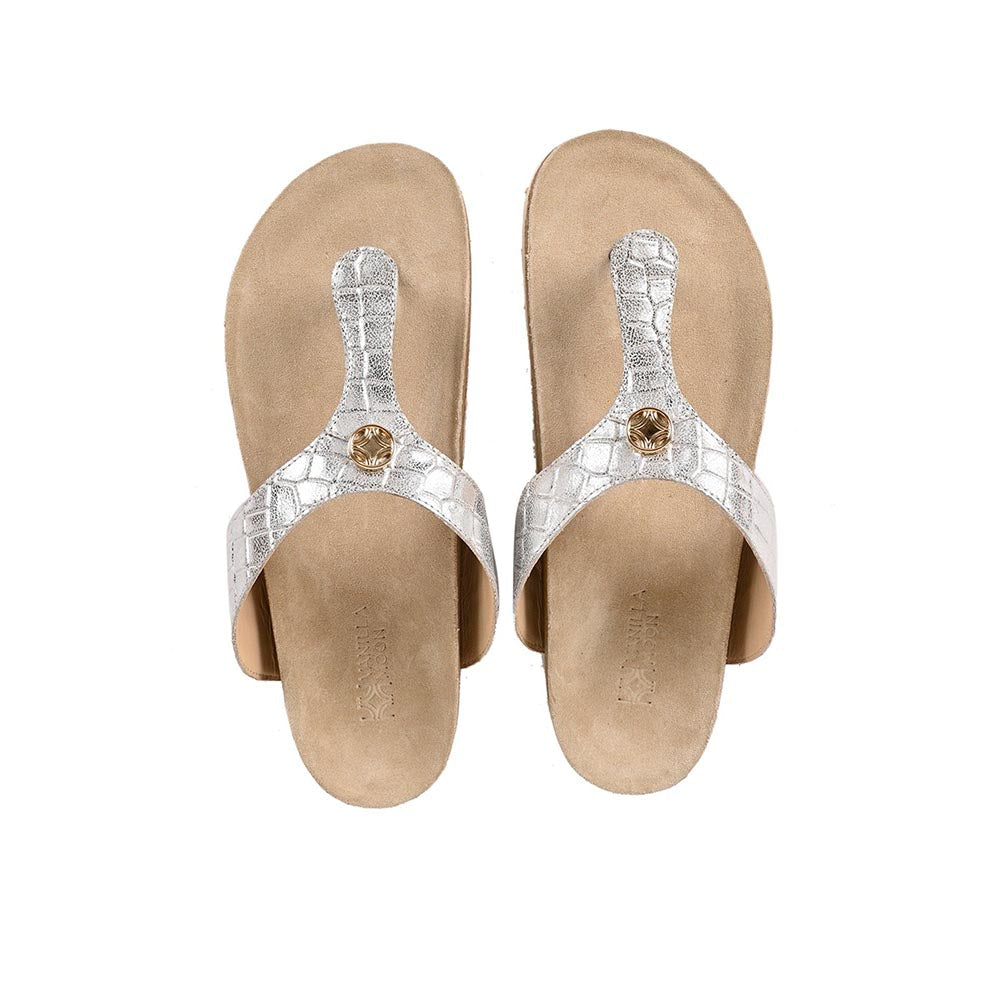 Vanilla Moon Silver Textured Flats