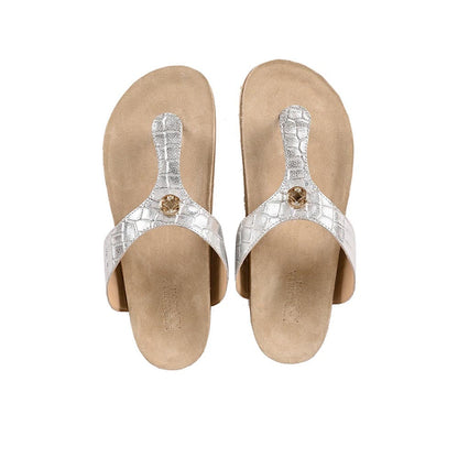 Vanilla Moon Silver Textured Flats