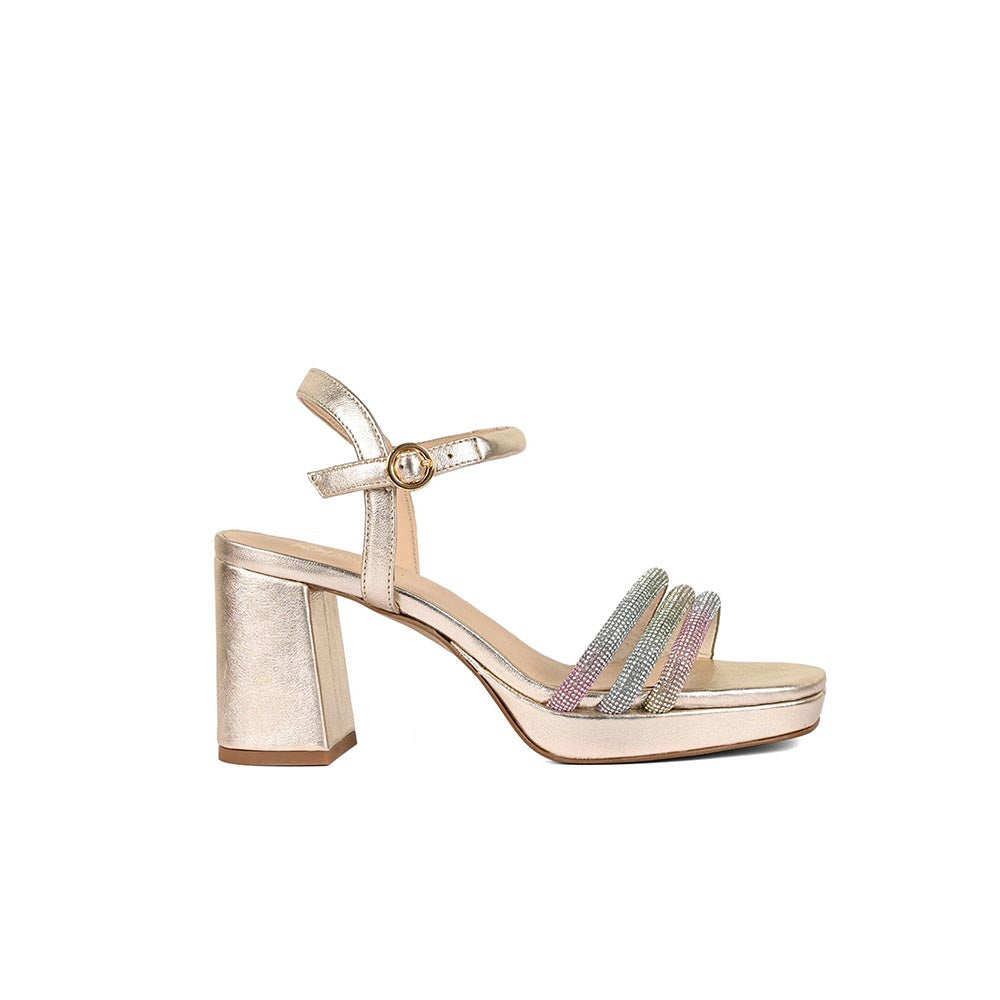 Vanilla Moon Gold Textured Heels