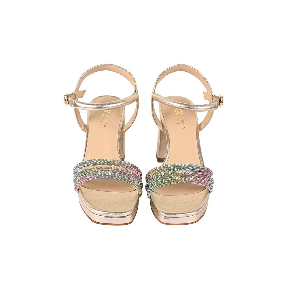 Vanilla Moon Gold Textured Heels