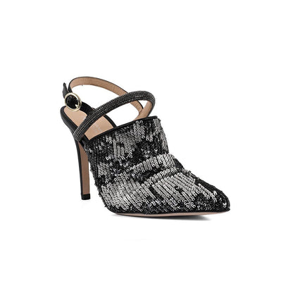 Vanilla Moon Black Embellished Heels
