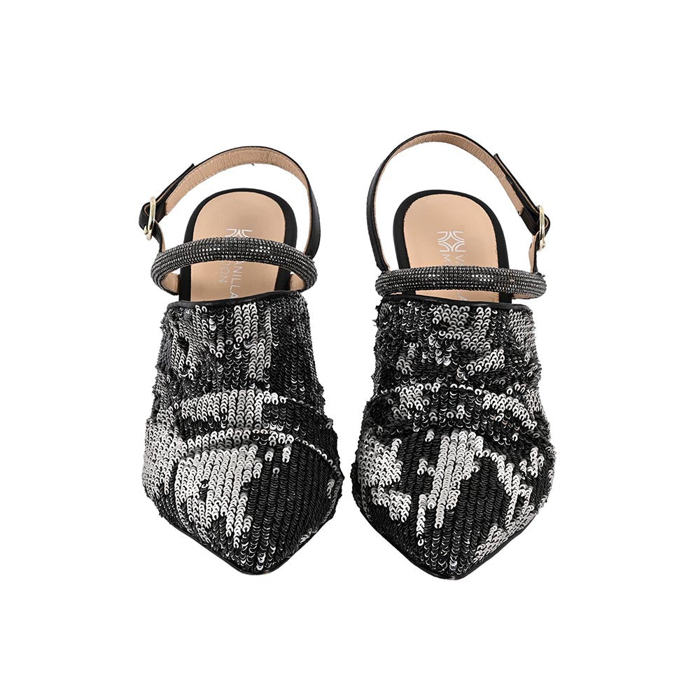 Vanilla Moon Black Embellished Heels
