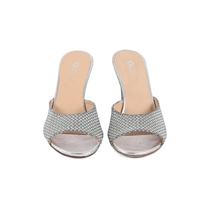Vanilla Moon Silver Textured Heels