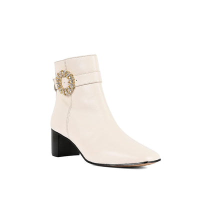 Vanilla Moon Off White Solid Plain Chelsea Boots