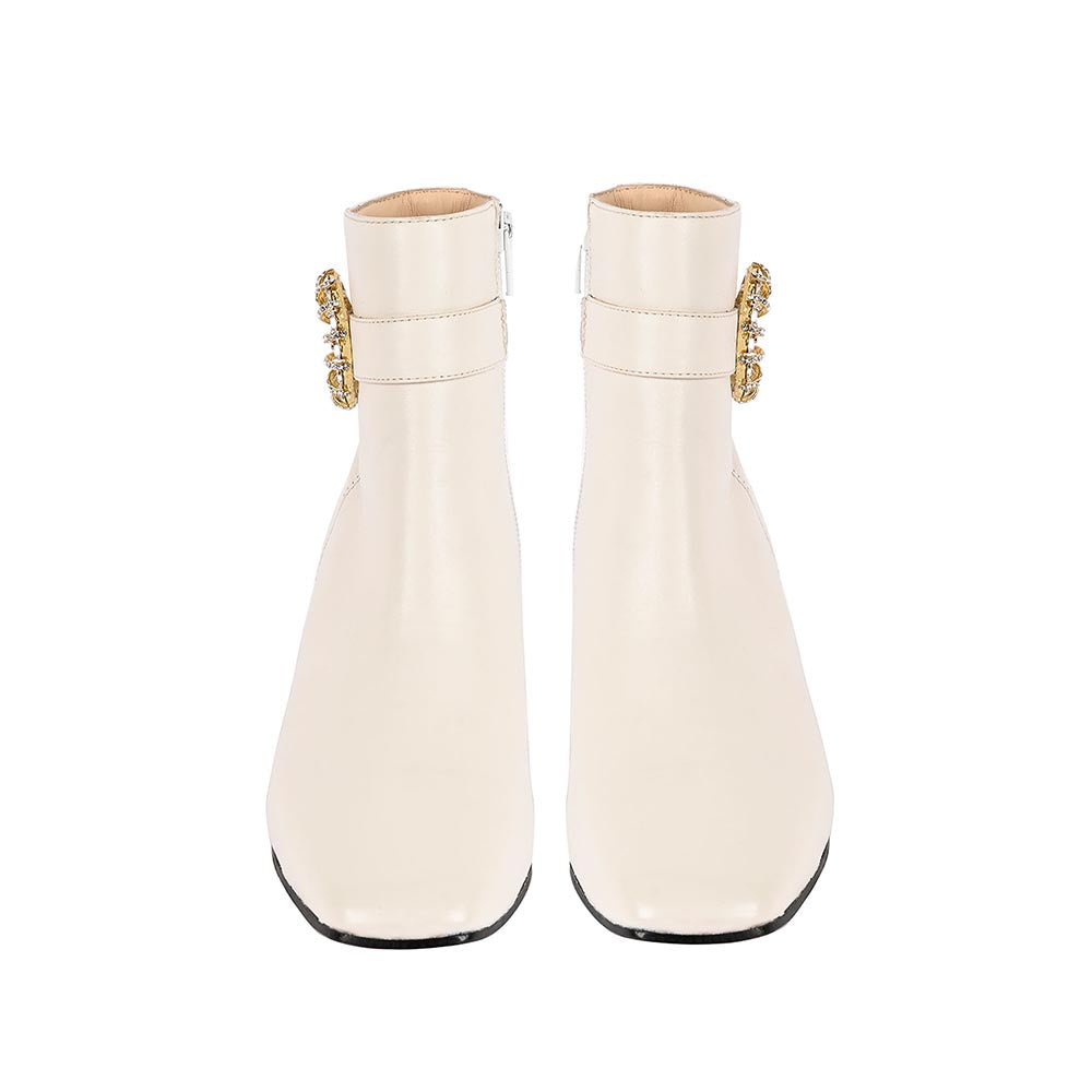 Vanilla Moon Off White Solid Plain Chelsea Boots