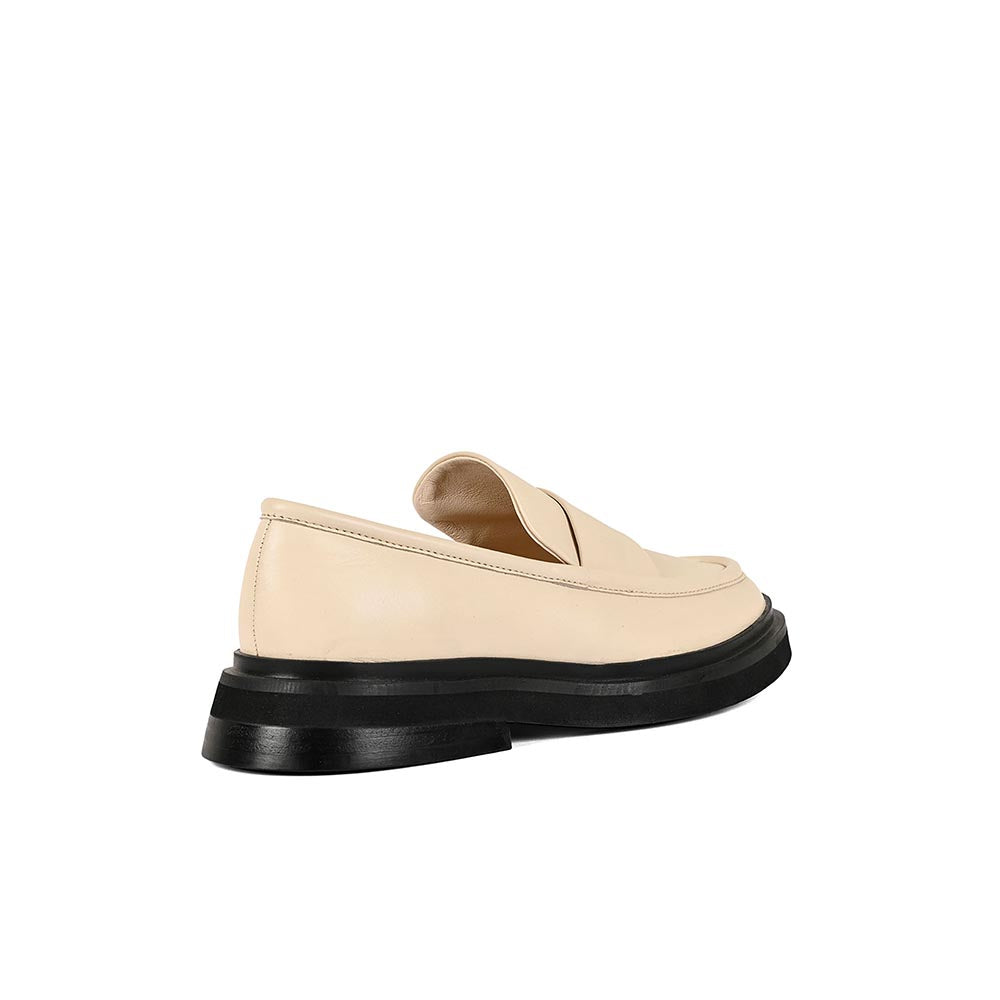 Vanilla Moon Off White Solid Plain Loafers