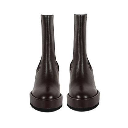 Vanilla Moon Brown Solid Plain Chelsea Boots
