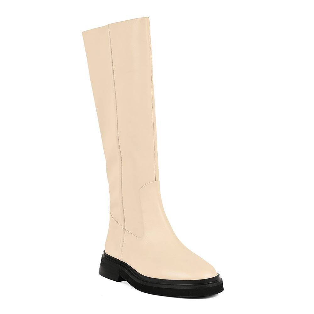 Vanilla Moon Off White Solid Plain Chelsea Boots