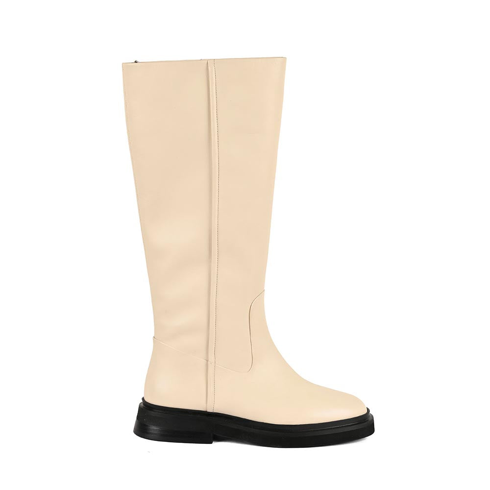 Vanilla Moon Off White Solid Plain Chelsea Boots