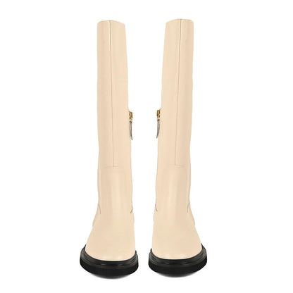 Vanilla Moon Off White Solid Plain Chelsea Boots
