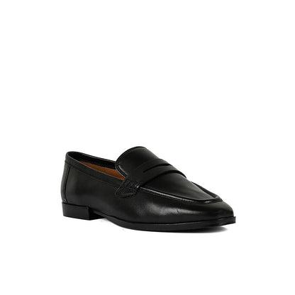 Vanilla Moon Black Solid Plain Loafers