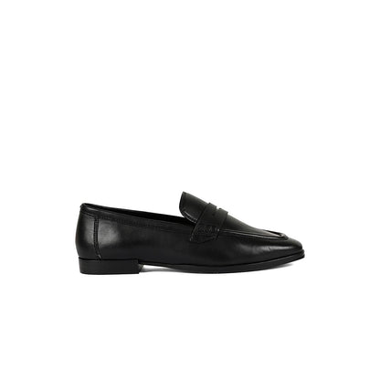 Vanilla Moon Black Solid Plain Loafers