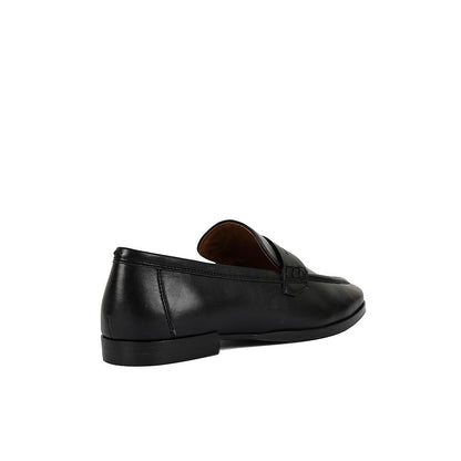Vanilla Moon Black Solid Plain Loafers