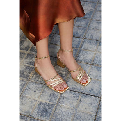 Vanilla Moon Women Gold Heel Sandals