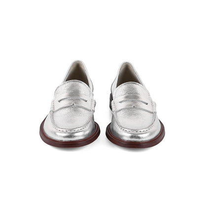 Vanilla Moon Women Silver Loafers