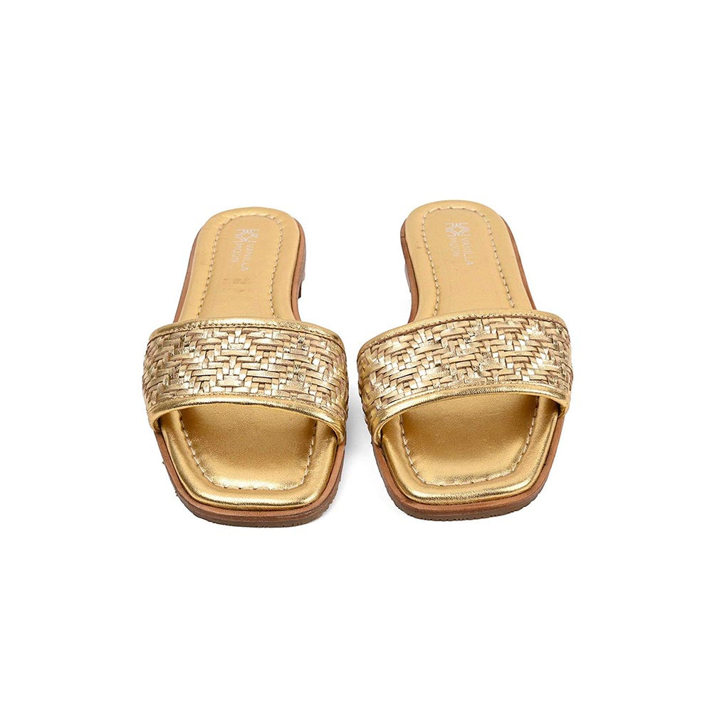 Vanilla Moon Women Glenda Gold Slip On Open Toe