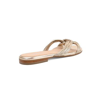 Vanilla Moon Women Adri Gold Slip On Open Toe