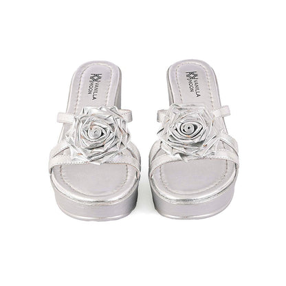 Vanilla Moon Charm Silver Party Wedges