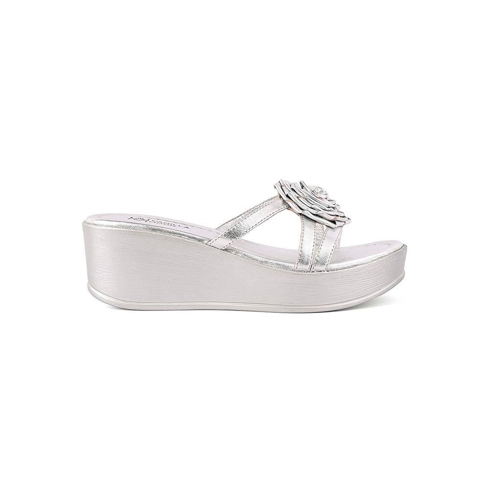 Vanilla Moon Charm Silver Party Wedges