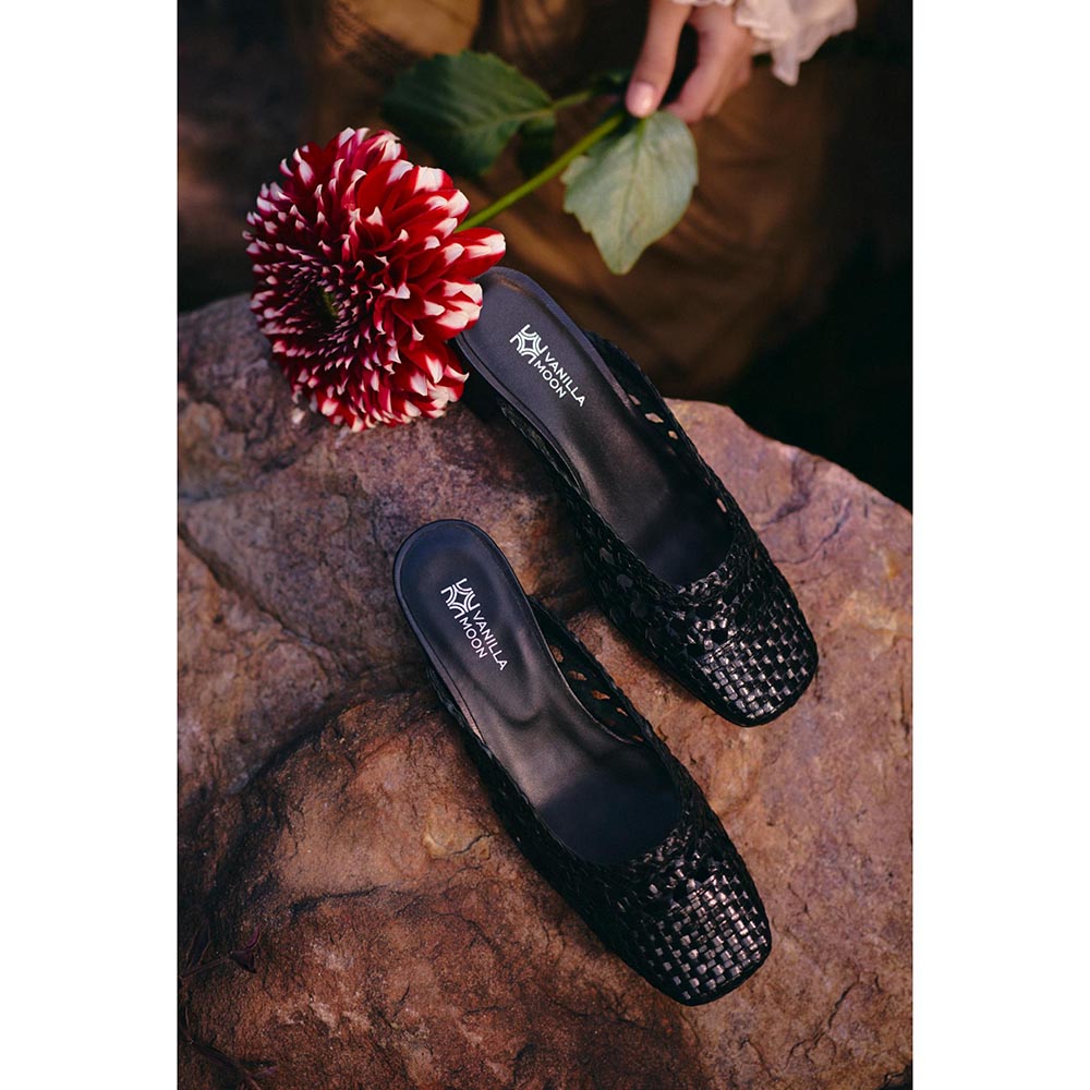 Vanilla Moon Latvia Mules Heels Slip On Heels - Black
