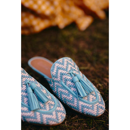 Vanilla Moon Ozzy Slip On Flats Mules - Blue