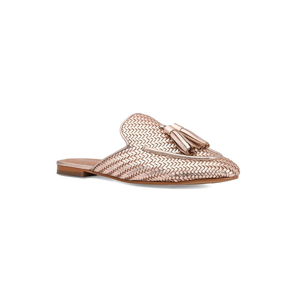 Vanilla Moon Ozzy Slip On Flats Mules - Rose Gold