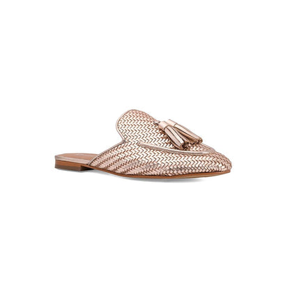 Vanilla Moon Ozzy Slip On Flats Mules - Rose Gold