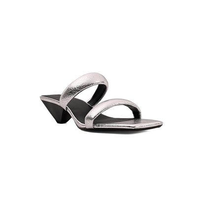 Vanilla Moon Cody Buckle Heels - Silver