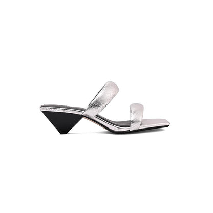 Vanilla Moon Cody Buckle Heels - Silver