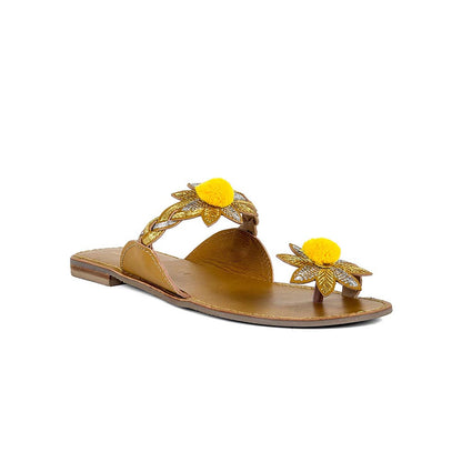 Vanilla Moon Women Yellow One Toe Flats