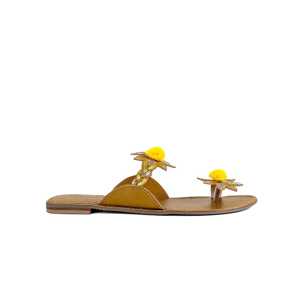 Vanilla Moon Women Yellow One Toe Flats