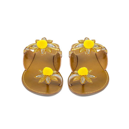 Vanilla Moon Women Yellow One Toe Flats