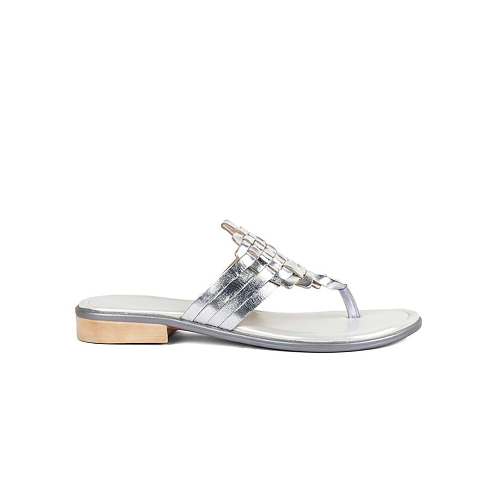 Vanilla Moon Women Silver Round Toe Flats