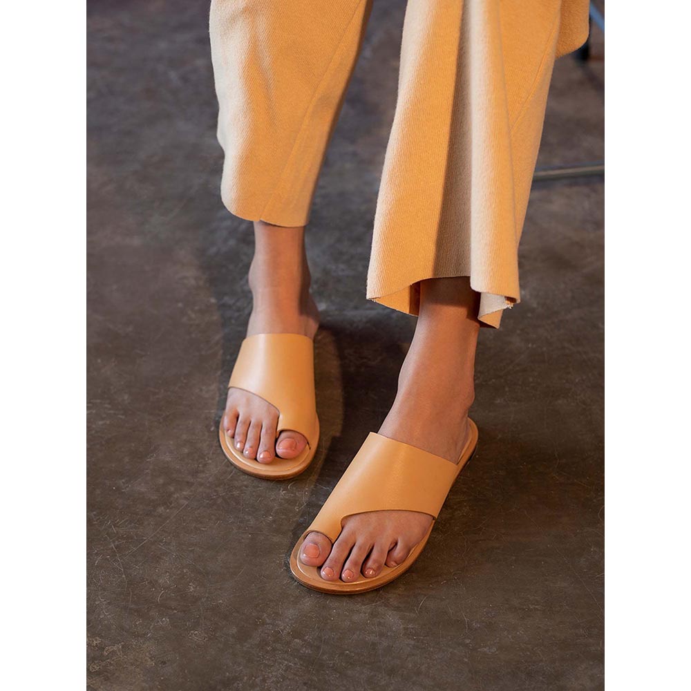 Vanilla Moon Women Tan One Toe Flats